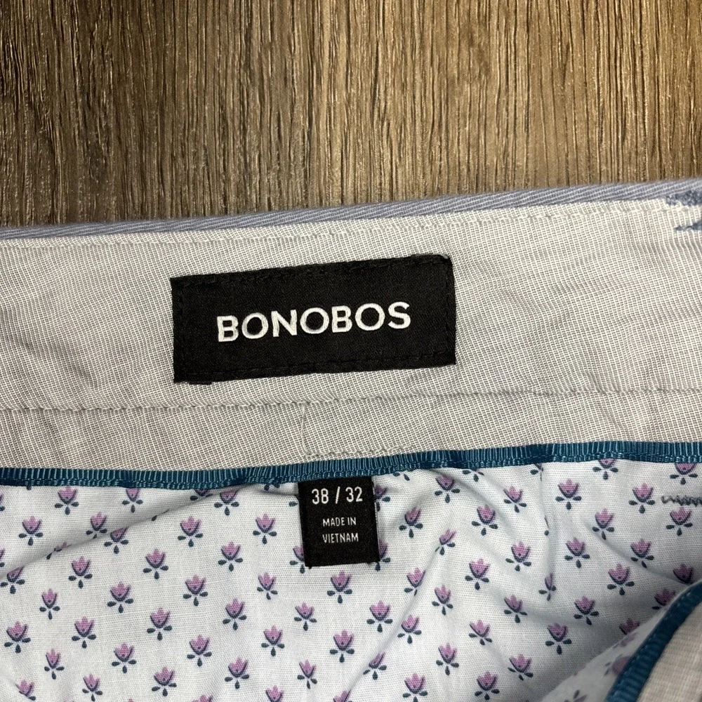 Bonobos Pants Mens 38x32 Gray Slim Fit Chino Cotton Stretch Canvas Office Preppy